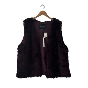 Forever 21+  Deep Purple Faux Fur Vest size 2X